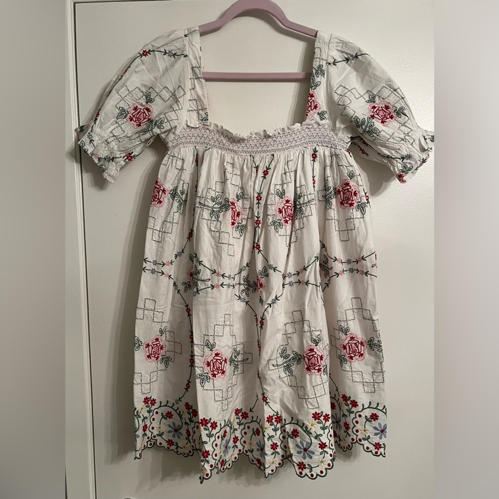 Damson Madder Lulu Embroidered Mini Dress - Picture 6 of 7